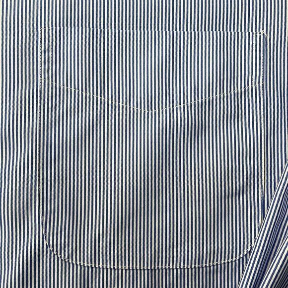 Lauren Ralph Lauren Dress Shirt‎ 18 34/35 Blue Pinstripe Long Sleeve Button Down - Picture 7 of 12